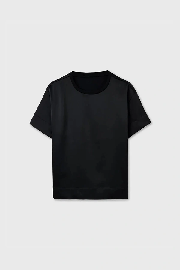 The Basic Silk T-shirt Black 3