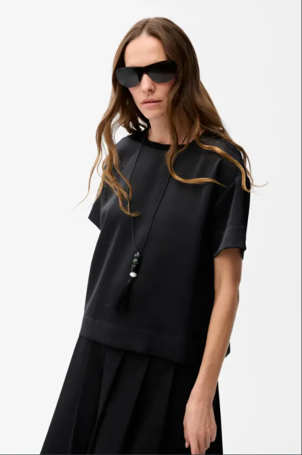 The Basic Silk T-shirt Black
