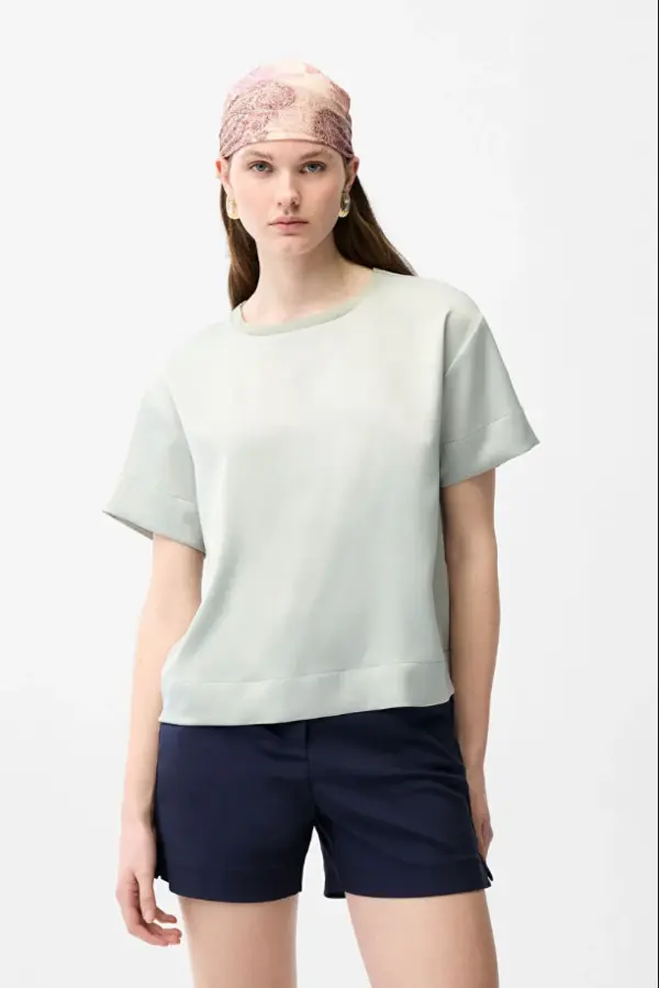 The Basic Silk T-shirt Green